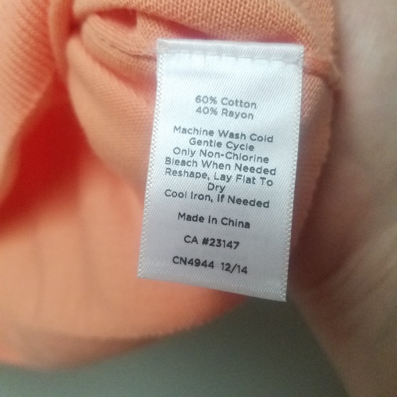 Talbots Peach Sleeveless Sweater Shell Tank Large - Picture 2 of 4